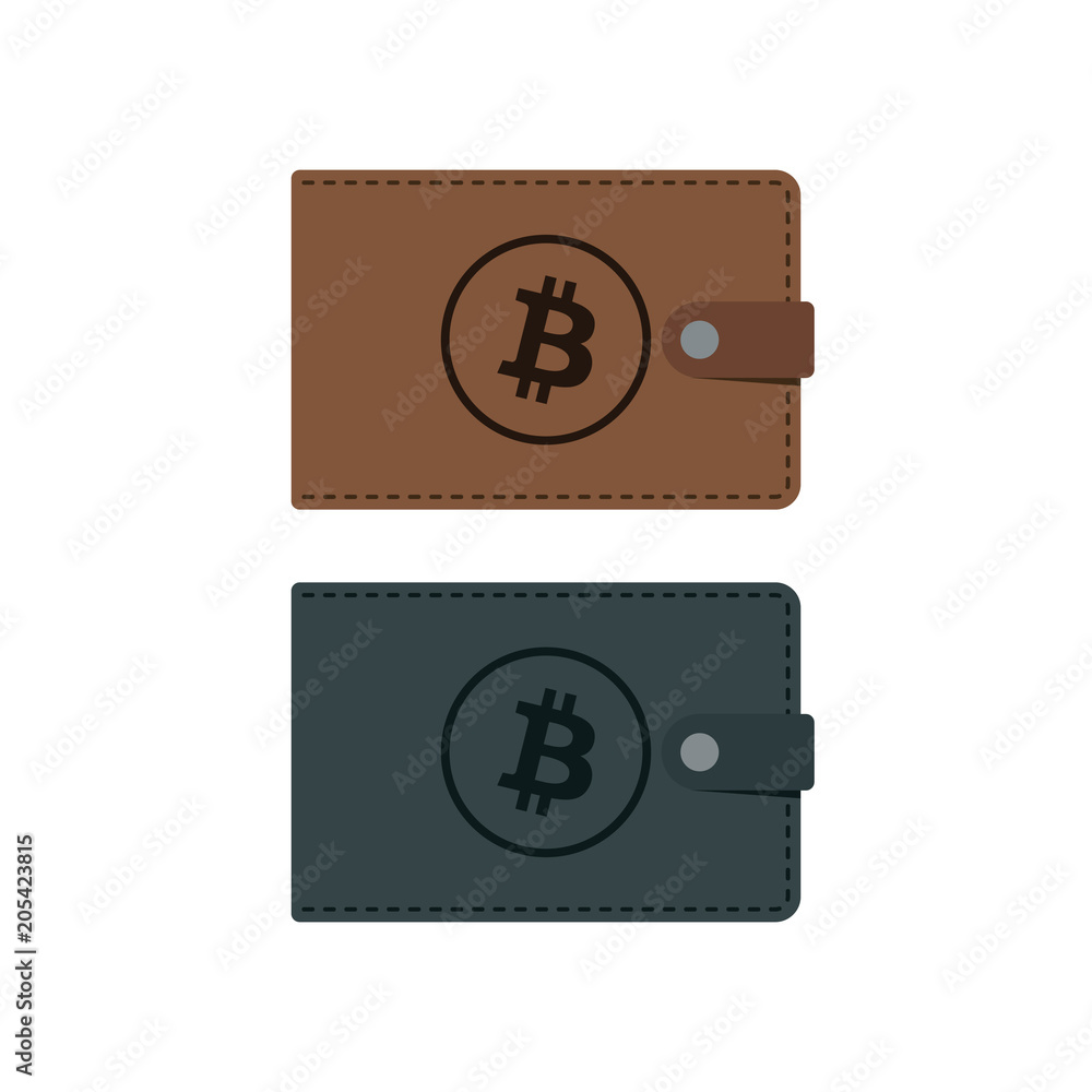 Vector bitcoin wallet with coins Vector bitcoin wallet with coins