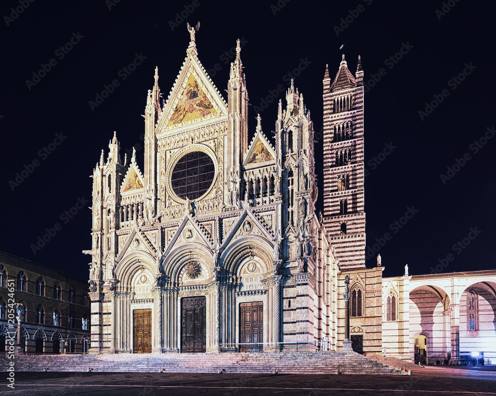 Siena Cathedral at night