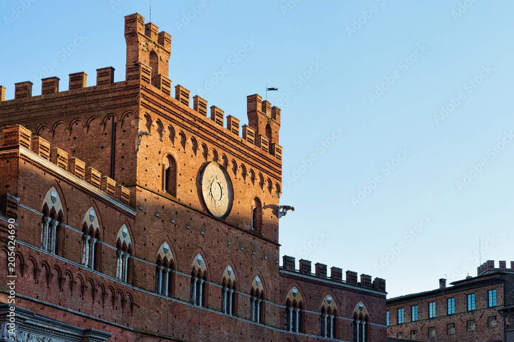 Town Hall on Piazza del Campo Square in Siena