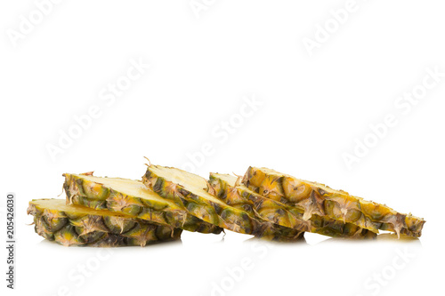 pineapple slice cut isolated on white background
