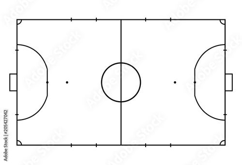 Futsal court or field. Sport background. Line art style