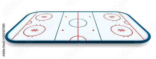 Canvas Print detailed illustration of a icehockey rink, field, court with perspectives, eps10