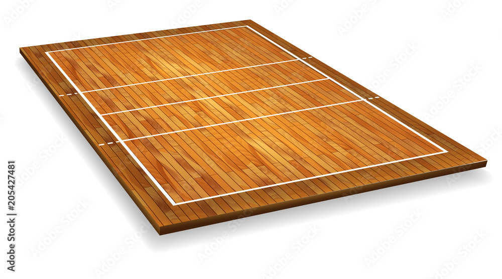 An illustration of an aerial view of a hardwood with perspective volleyball court. Vector EPS 10 An illustration of an aerial view of a hardwood with perspective volleyball court. Vector EPS 10