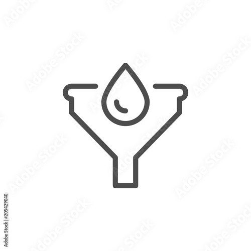 Liquid filtration line icon