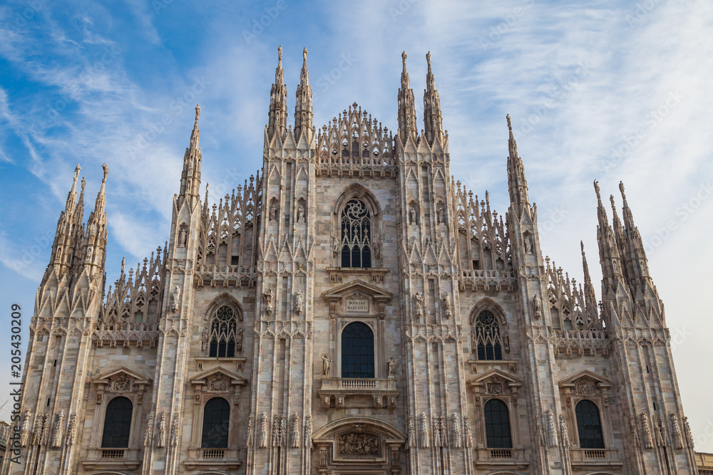 Milan Cathedral, Duomo di Milano, one of the largest churches in the world, Italy.