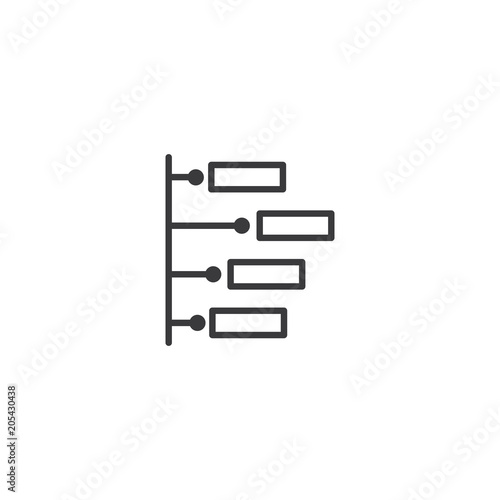 line planning icon on white background