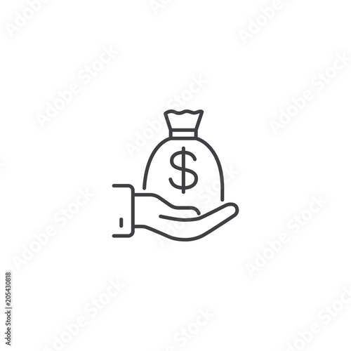line funding icon on white background