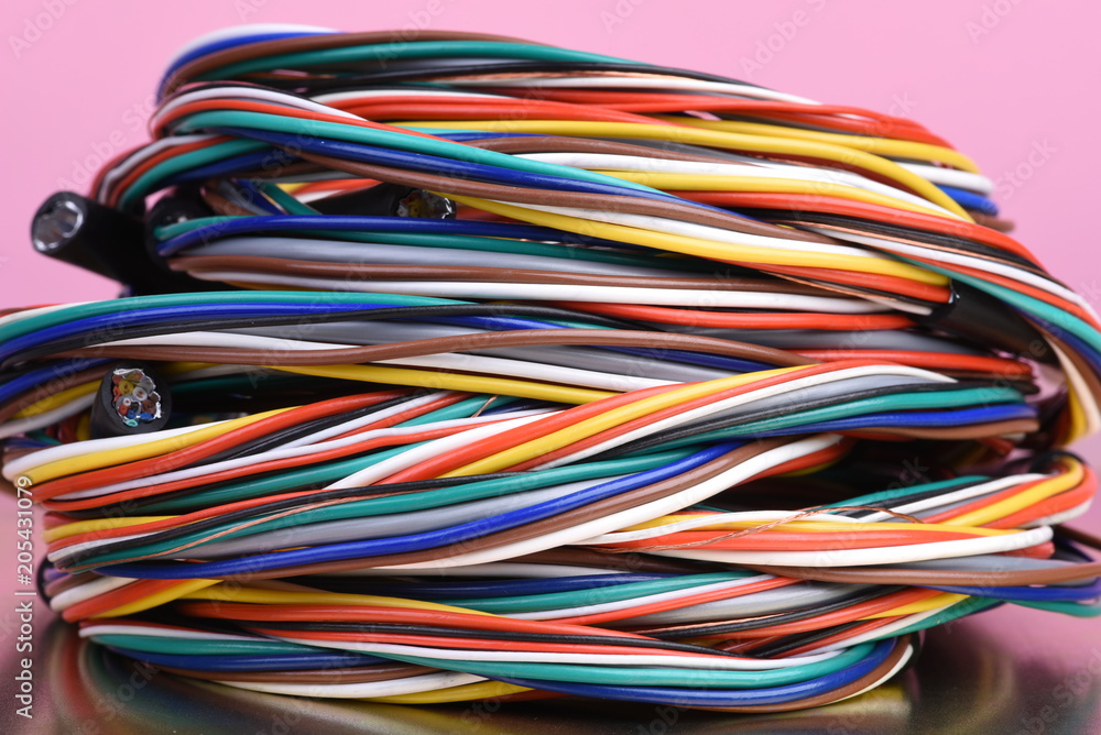 Pile of cable used in electrical installation Pile of cable used in electrical installation