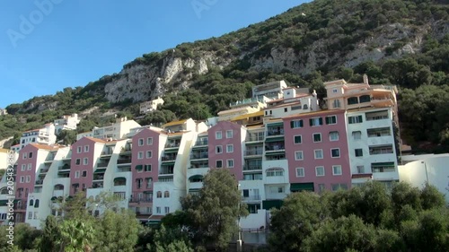 Aerial up the Rock of Gibraltar Apartments