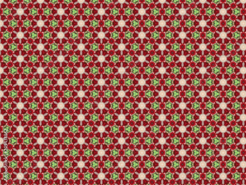 background with christmas pattern and toys and tinsel