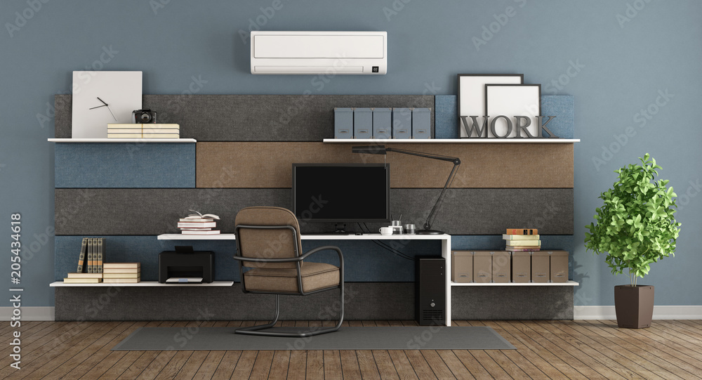 Blue and brown modern office Blue and brown modern office