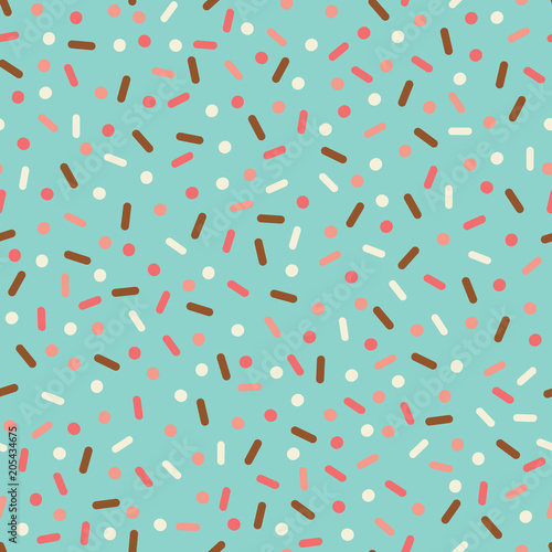Vector Turquoise Sprinkles Seamless Pattern Background