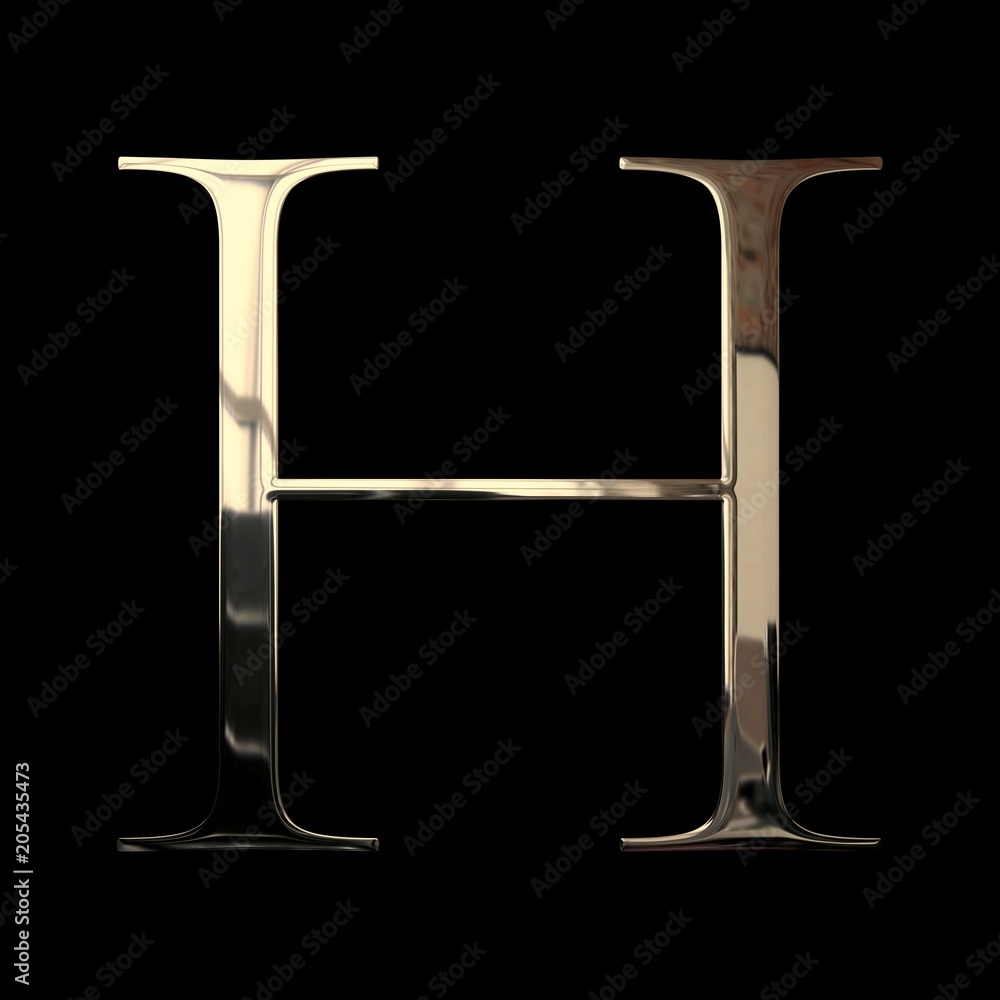3D Buchstabe H mit Metall Textur isoliert auf schwarzem Hintergrund 3D Buchstabe H mit Metall Textur isoliert auf schwarzem Hintergrund