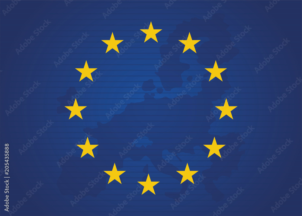Europe flag. European union. Vector illustration