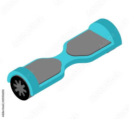 GyroScooter isometry isolated. two-wheeled scooter with an engine. Vector illustration