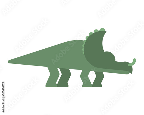 Styracosaurus dinosaur isolated. Ancient animal. Dino prehistoric monster. Beast is Jurassic period. Vector illustration.