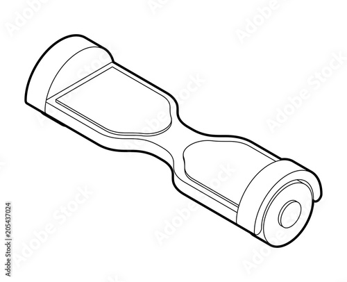 GyroScooter Linear style isolated. two-wheeled scooter with an engine. Vector illustration