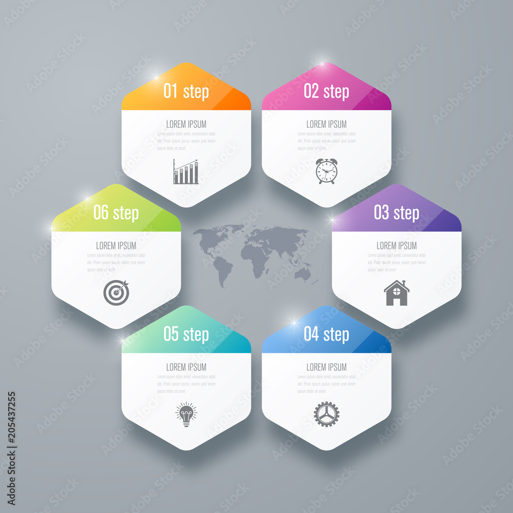 Vector illustration infographics six options Vector illustration infographics six options