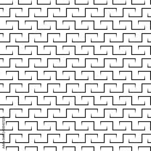 Vector seamless texture. Modern geometric background. Monochrome repeating pattern with broken lines.