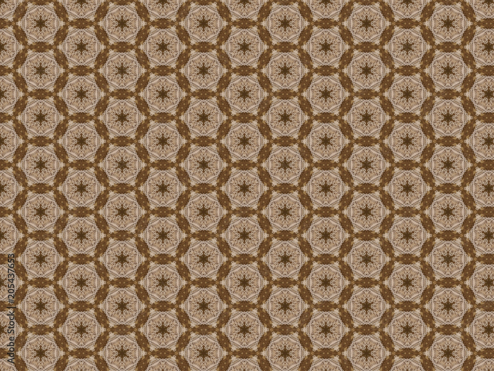 background ornate openwork pattern geometric brown ornament material fabric