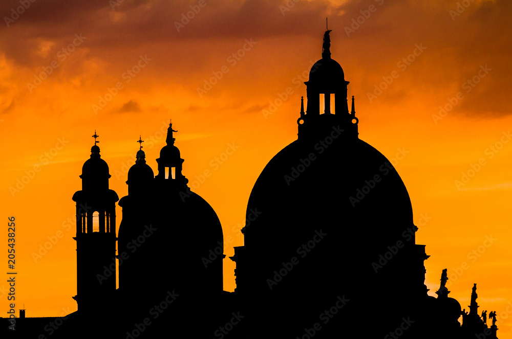 Silhouette of Cathedral Santa Maria della Salute, Venice