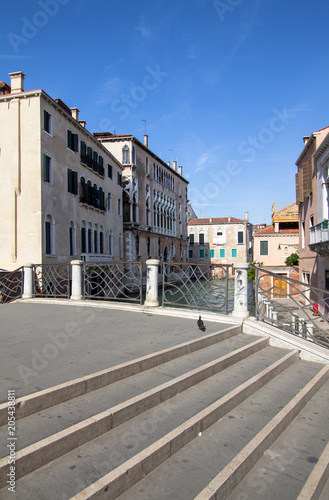 Ponte delle Guglie on the small venetian canal, Venice