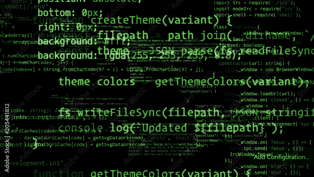 3D rendering of abstract blocks of code located in the virtual space 3D rendering of abstract blocks of code located in the virtual space
