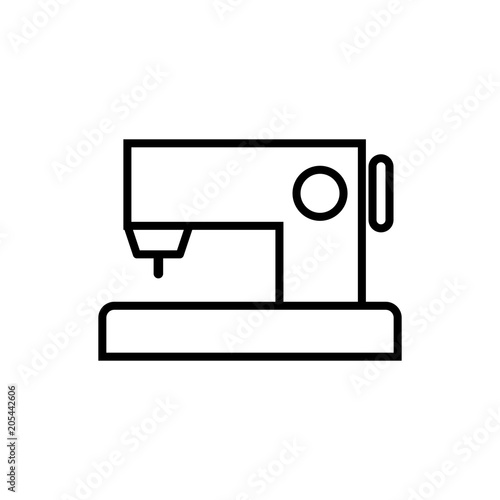 sewing machine black line vector icons