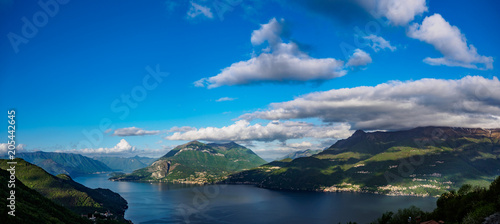 Clouds over the Lago di Como lake in the morning