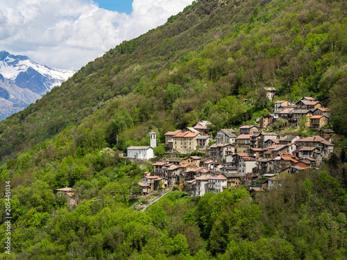 Mountain village Noceno in Lombardy in Italian Alps