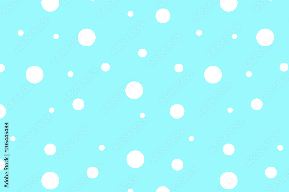 White and blue polka dot background pattern