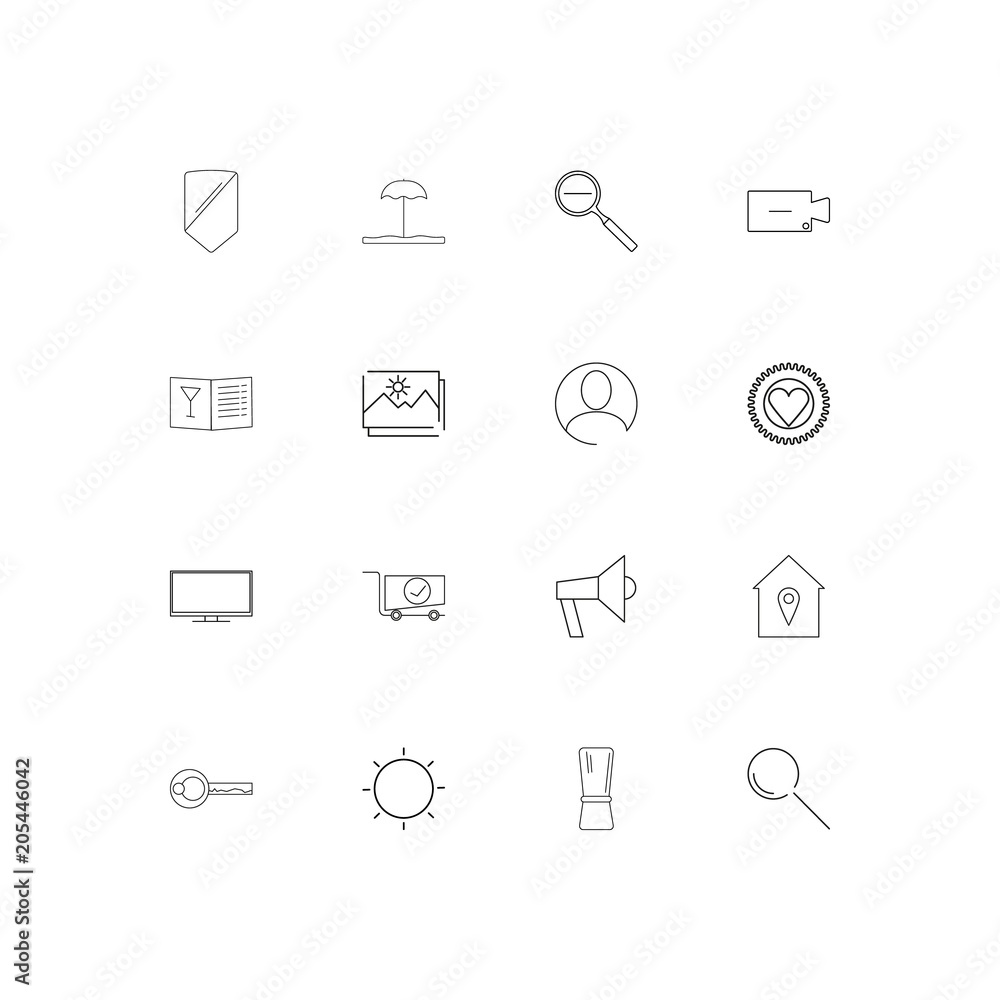 Interface linear thin icons set. Outlined simple vector icons Interface linear thin icons set. Outlined simple vector icons