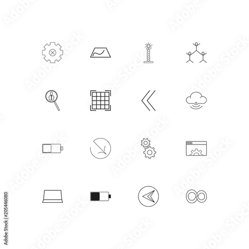 Interface linear thin icons set. Outlined simple vector icons