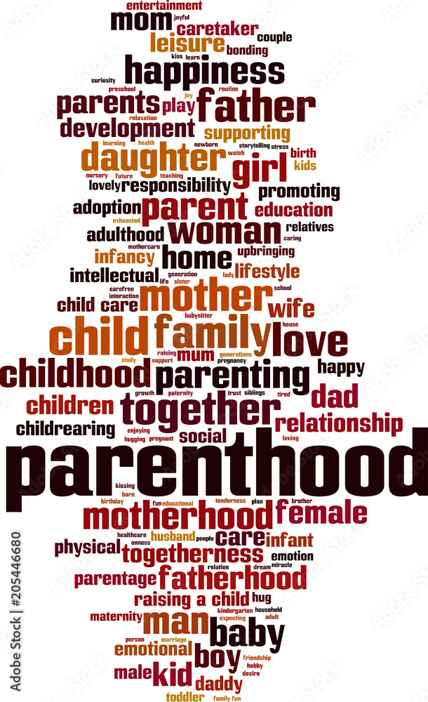 Obraz premium Parenthood word cloud