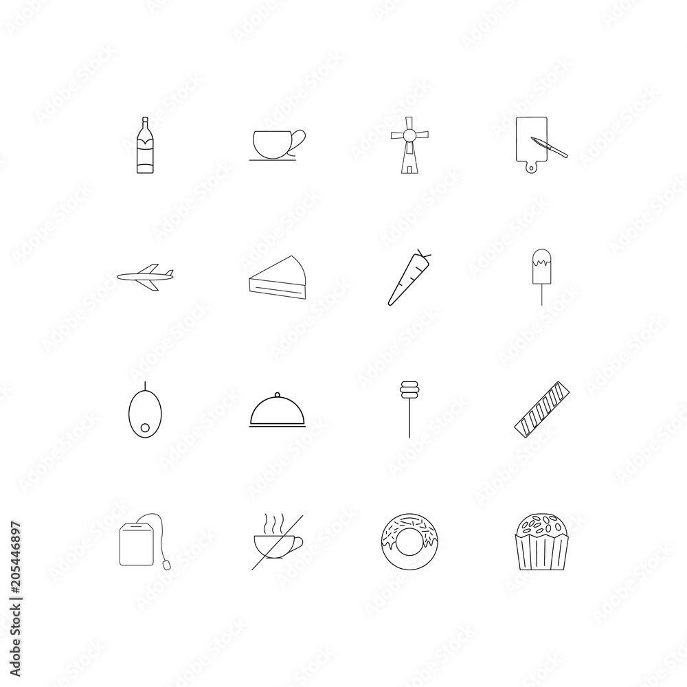 Food And Drink linear thin icons set. Outlined simple vector icons Food And Drink linear thin icons set. Outlined simple vector icons