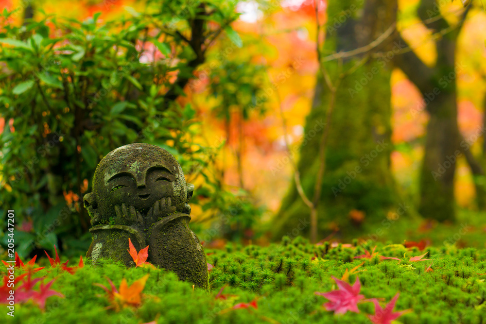 圓光寺 地蔵 紅葉 圓光寺 地蔵 紅葉