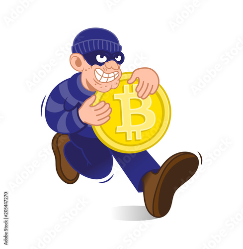 Thief hacker with bitcoin 