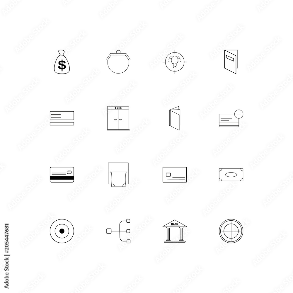 Banking, Finance And Money linear thin icons set. Outlined simple vector icons Banking, Finance And Money linear thin icons set. Outlined simple vector icons