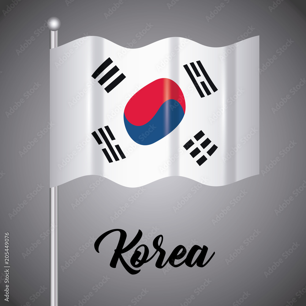 south korea flag design, vector illustration icon