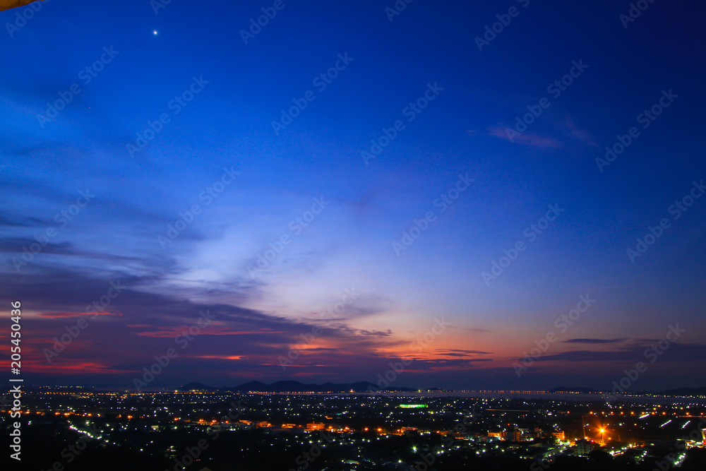 Beautiful sky at twilight time for background