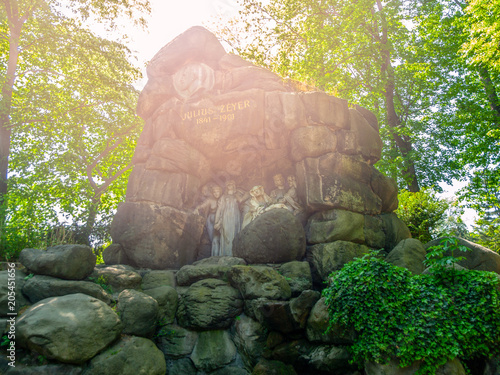 Memorial of playwright and poet Julius Zeyer in Chotkovy sady, or Chotek Garden in Prague, Czech Republic. photo