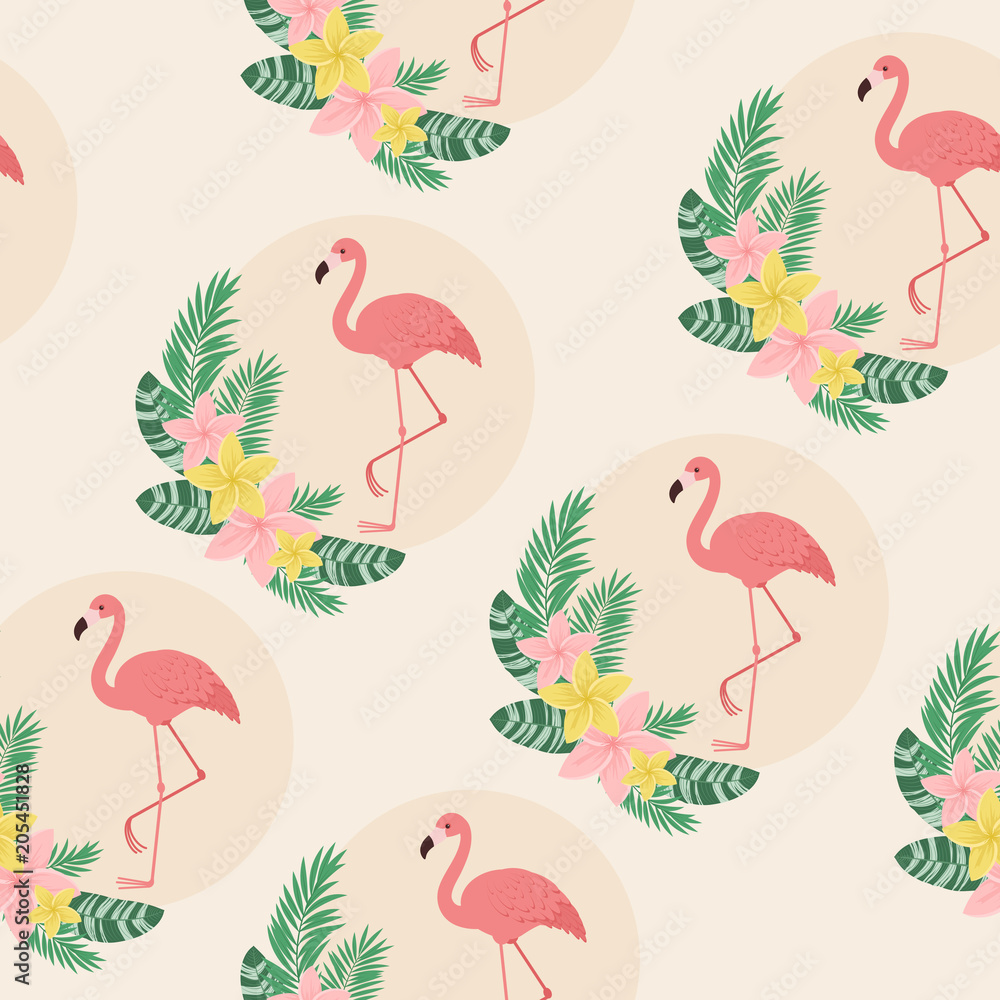 Flamingos exotic seamless pattern Flamingos exotic seamless pattern