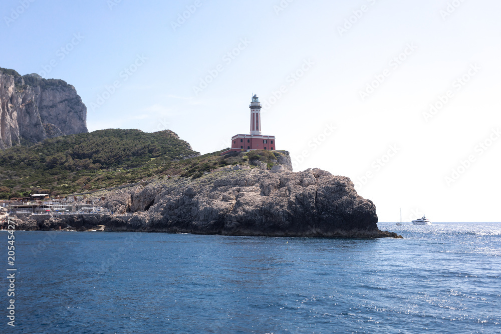 Lighthouse “ Faro di Punta Carena “, Anacapri village, Capri island Italy