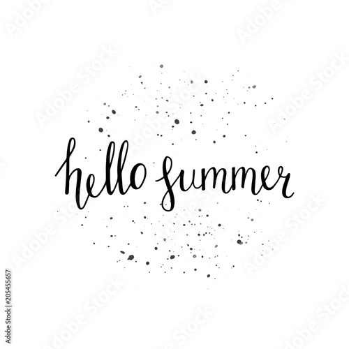 Hello summer - hand written lettering 