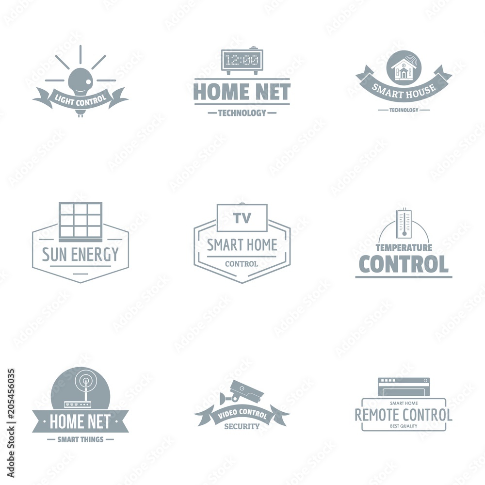 Smart energy logo set. Simple set of 9 smart energy vector logo for web isolated on white background