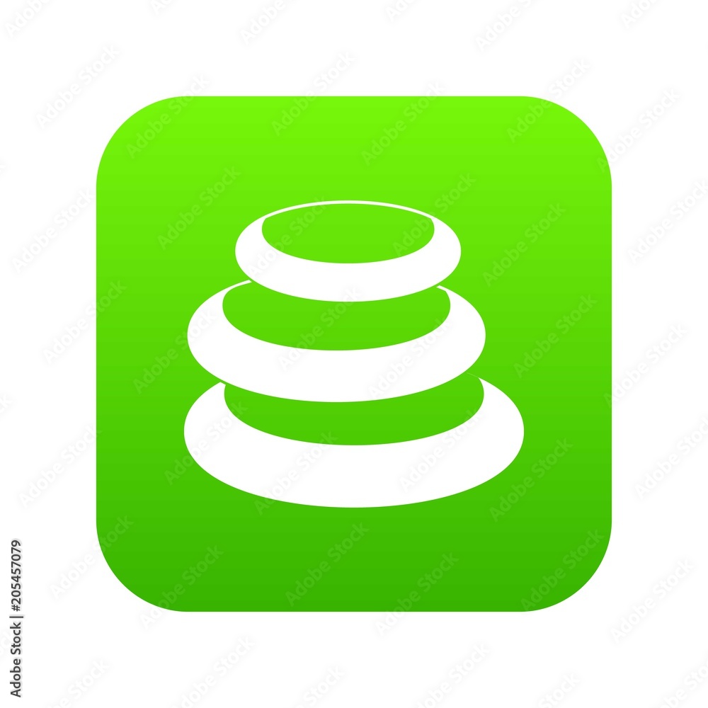 Stack of basalt balancing stones icon digital green for any design isolated on white vector illustration Stack of basalt balancing stones icon digital green for any design isolated on white vector illustration
