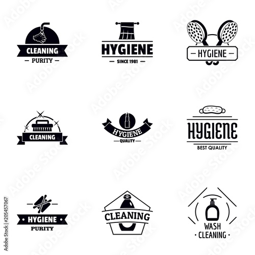 Body hygiene logo set. Simple set of 9 body hygiene vector logo for web isolated on white background