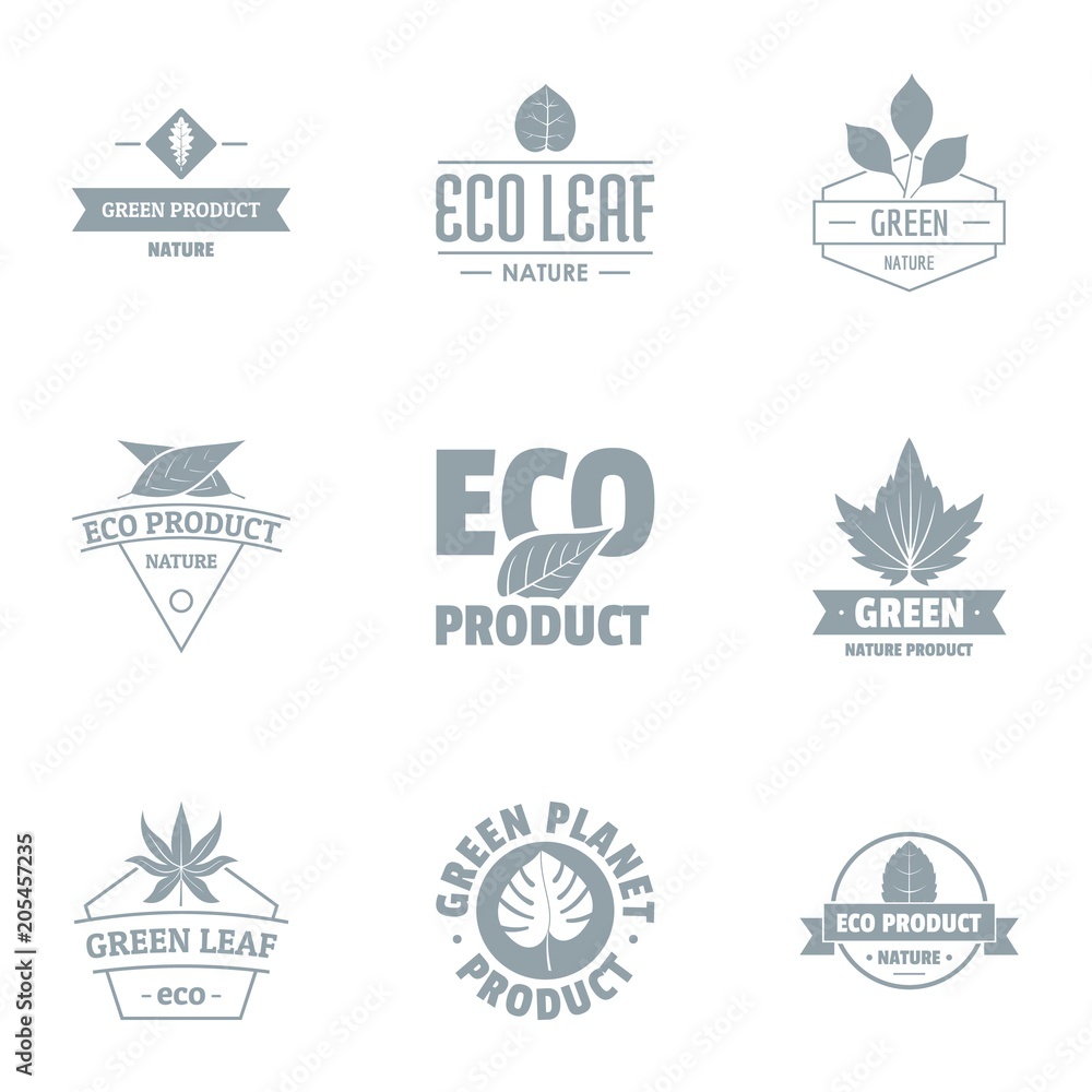 ECO nature clean logo set. Simple set of 9 ECO nature clean vector logo for web isolated on white background