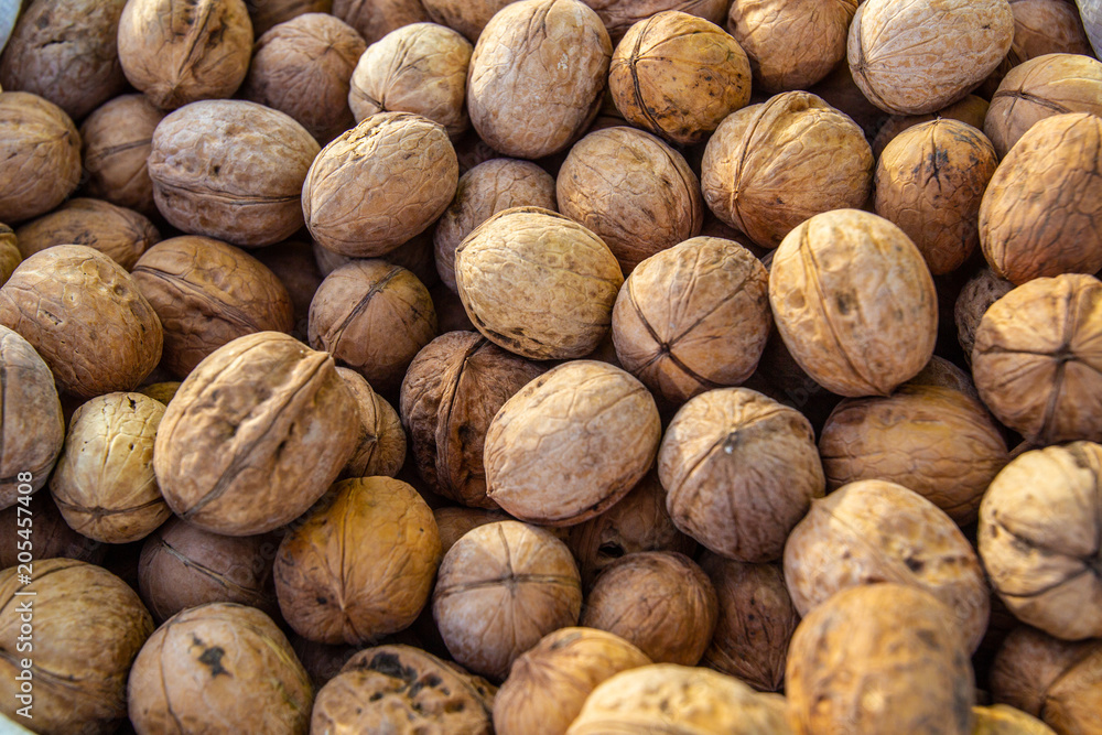 Walnut. A lot of nuts. Walnut. A lot of nuts.