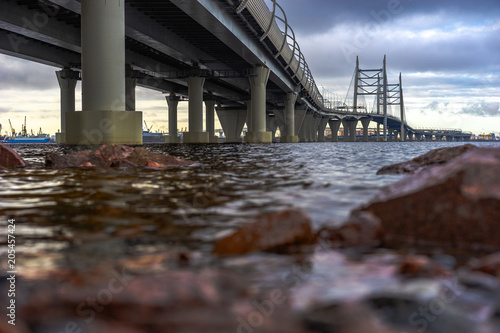 Auto road. The long bridge....